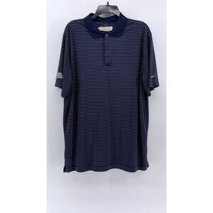 NIKE GOLF Men's Navy-White Striped Polo SZ XL